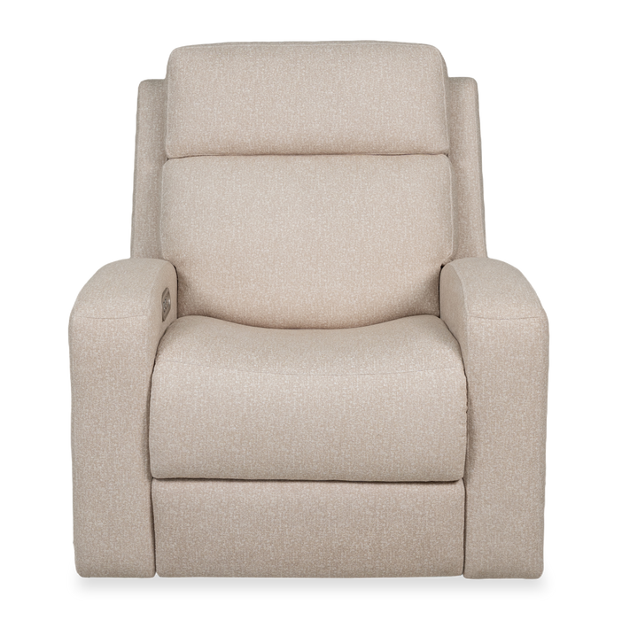 Fauteuil à coulissement automatique et à inclinaison électrique Charlotte de 36,6 po en tissu avec appuie-tête électrique - sable 