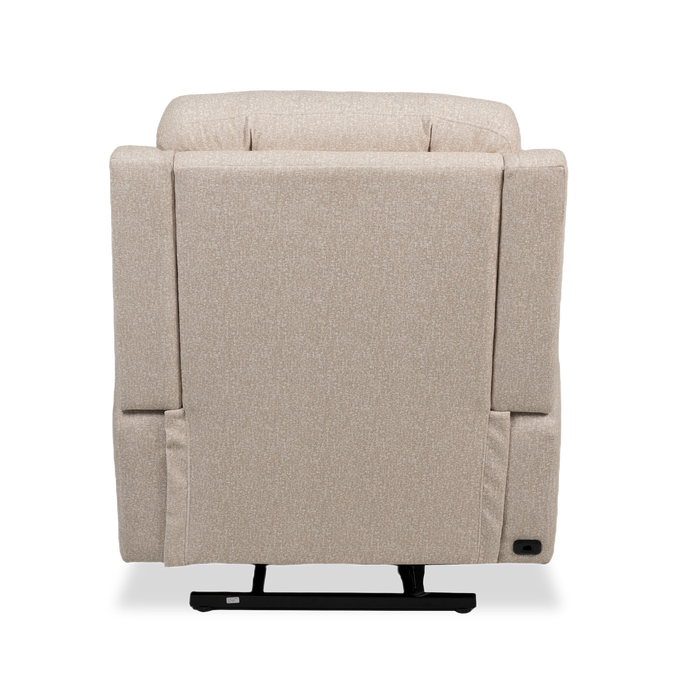 Fauteuil à coulissement automatique et à inclinaison électrique Charlotte de 36,6 po en tissu avec appuie-tête électrique - sable 