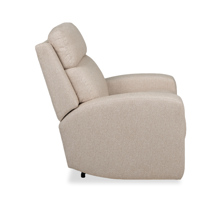 Fauteuil à coulissement automatique et à inclinaison électrique Charlotte de 36,6 po en tissu avec appuie-tête électrique - sable 