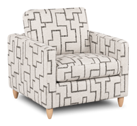 Fauteuil d’appoint personnalisable Club de Sofa Lab de 36 po fabriqué au Canada en tissu avec pattes en bois - tissu décoratif Tar