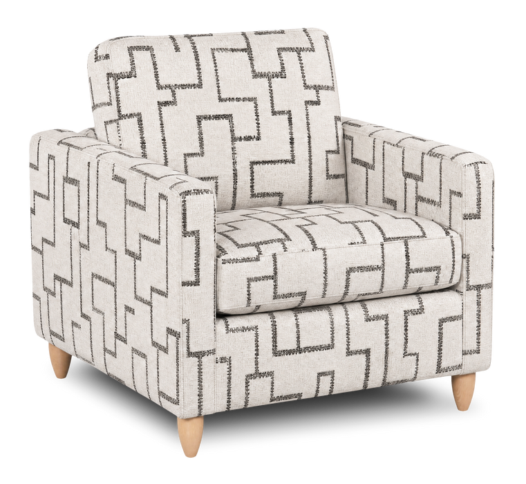 Fauteuil d’appoint personnalisable Club de Sofa Lab de 36 po fabriqué au Canada en tissu avec pattes en bois - tissu décoratif Tar
