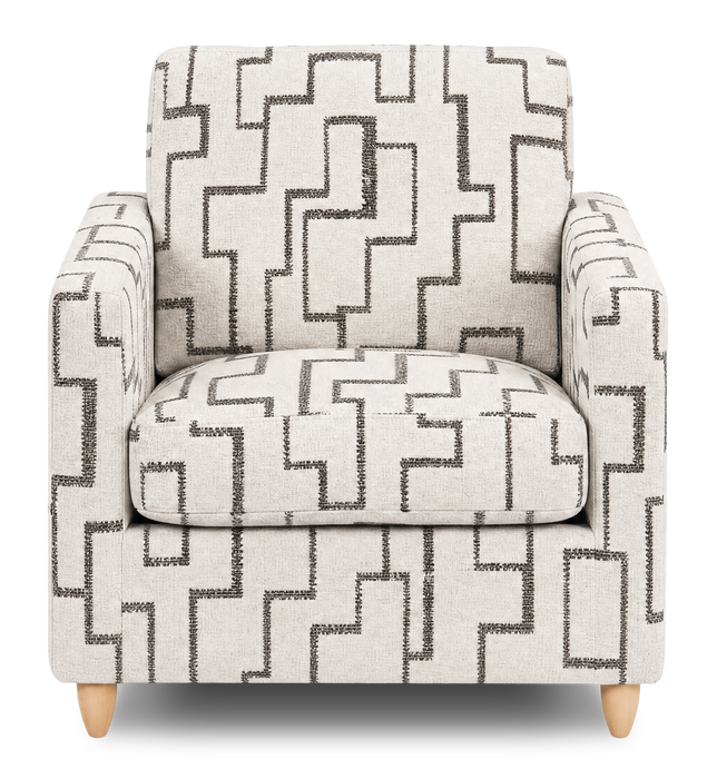 Fauteuil d’appoint personnalisable Club de Sofa Lab de 36 po fabriqué au Canada en tissu avec pattes en bois - tissu décoratif Tar