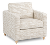 Fauteuil d’appoint personnalisable Club de Sofa Lab de 36 po fabriqué au Canada en tissu avec pattes en bois - tissu décoratif Bisque