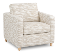 Fauteuil d’appoint personnalisable Club de Sofa Lab de 36 po fabriqué au Canada en tissu avec pattes en bois - tissu décoratif Bisque