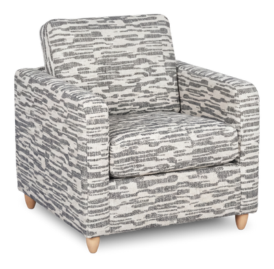 Made in Canada Sofa Lab Customizable Club 36" Fabric Accent Chair with Wood Legs – Flint Accent Fabric | Fauteuil d’appoint personnalisable Club de Sofa Lab de 36 po fabriqué au Canada en tissu avec pattes en bois - tissu décoratif Flint