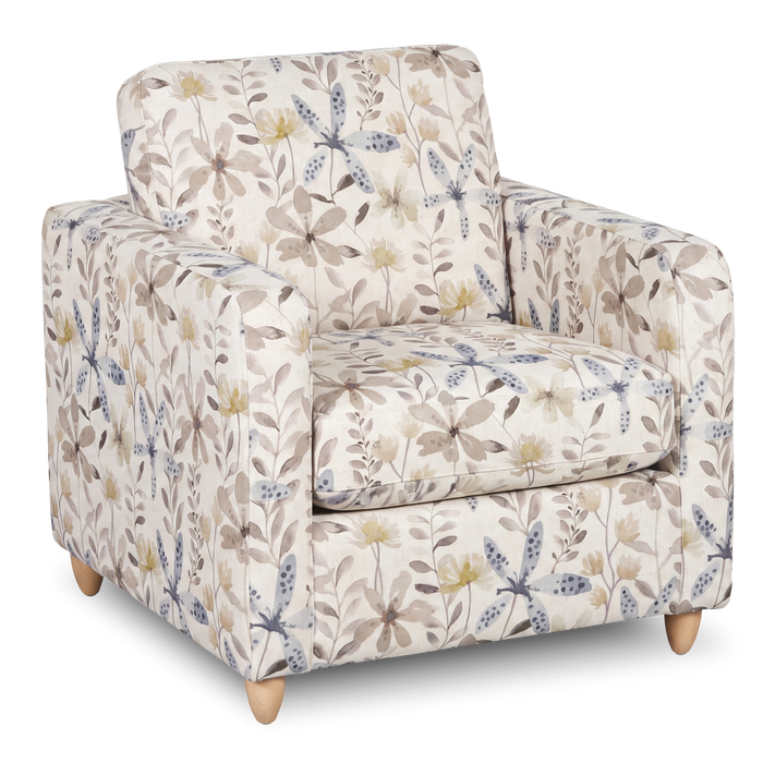 Fauteuil d’appoint personnalisable Club de Sofa Lab de 36 po fabriqué au Canada en tissu avec pattes en bois - tissu décoratif Dust
