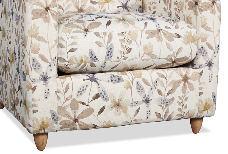 Fauteuil d’appoint personnalisable Club de Sofa Lab de 36 po fabriqué au Canada en tissu avec pattes en bois - tissu décoratif Dust