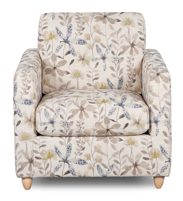 Fauteuil d’appoint personnalisable Club de Sofa Lab de 36 po fabriqué au Canada en tissu avec pattes en bois - tissu décoratif Dust