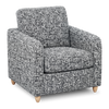 Fauteuil d’appoint personnalisable Club de Sofa Lab de 36 po fabriqué au Canada en tissu avec pattes en bois - tissu décoratif Jet