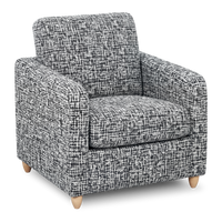  Fauteuil d’appoint personnalisable Club de Sofa Lab de 36 po fabriqué au Canada en tissu avec pattes en bois - tissu décoratif Jet