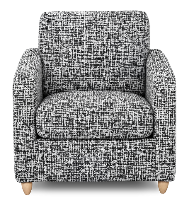 Fauteuil d’appoint personnalisable Club de Sofa Lab de 36 po fabriqué au Canada en tissu avec pattes en bois - tissu décoratif Jet