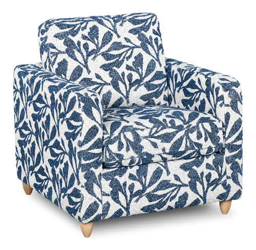  Fauteuil d’appoint personnalisable Club de Sofa Lab de 36 po fabriqué au Canada en tissu avec pattes en bois - tissu décoratif Marine