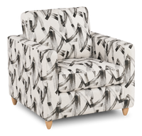 Fauteuil d’appoint personnalisable Club de Sofa Lab de 36 po fabriqué au Canada en tissu avec pattes en bois - tissu décoratif Stormy