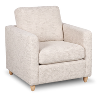  Fauteuil d’appoint personnalisable Club de Sofa Lab de 36 po fabriqué au Canada en tissu avec pattes en bois - Chenille White