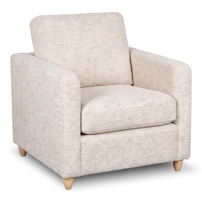 Fauteuil d’appoint personnalisable Club de Sofa Lab de 36 po fabriqué au Canada en tissu avec pattes en bois - Chenille White