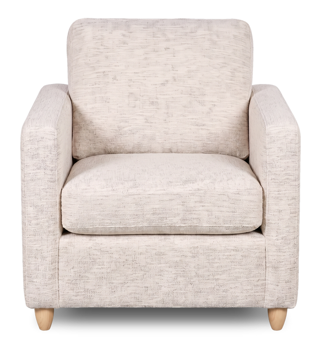 Fauteuil d’appoint personnalisable Club de Sofa Lab de 36 po fabriqué au Canada en tissu avec pattes en bois - Chenille White