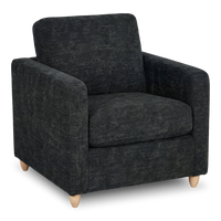  Fauteuil d’appoint personnalisable Club de Sofa Lab de 36 po fabriqué au Canada en tissu avec pattes en bois - Plush Charcoal