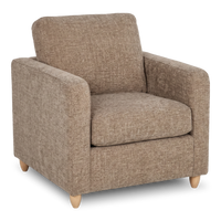  Fauteuil d’appoint personnalisable Club de Sofa Lab de 36 po fabriqué au Canada en tissu avec pattes en bois - Chenille Praline