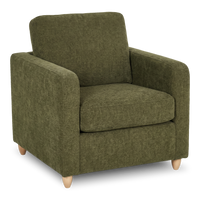 Fauteuil d’appoint personnalisable Club de Sofa Lab de 36 po fabriqué au Canada en tissu avec pattes en bois - Chenille Moss