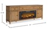 Clyde 81” Electric Fireplace TV Stand with Storage and Cable Management for TVs up to 90” – Golden Oak | Meuble pour téléviseur Clyde de 81 po avec foyer électrique, rangement et système de gestion des câbles pour téléviseurs jusqu’à 90 po - chêne doré