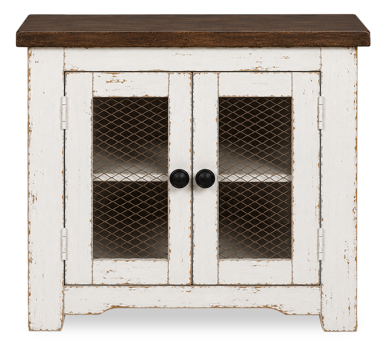 Table de bout Croft de 24 po de style champêtre avec rangement - moka