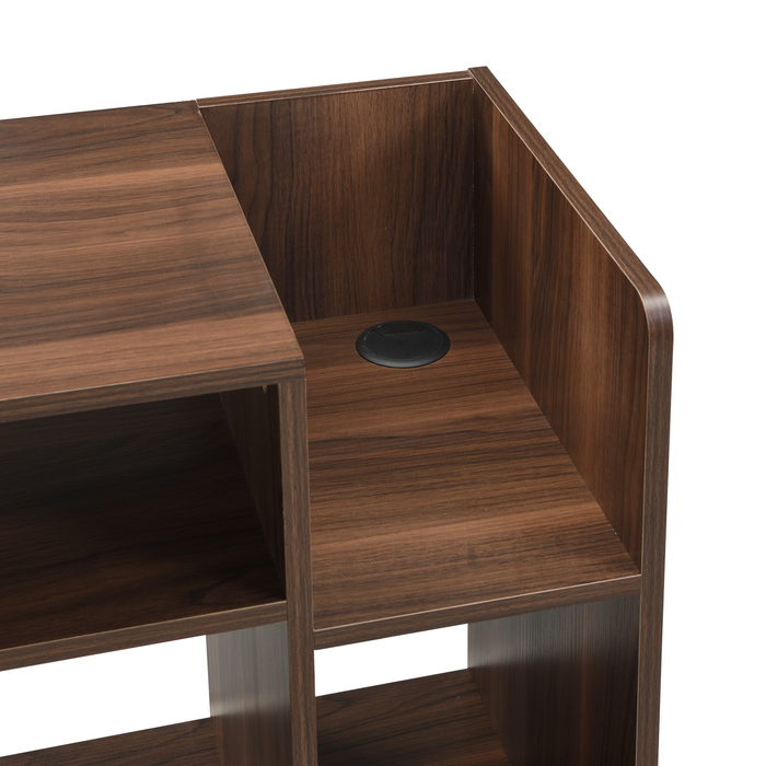 Meuble audio Crosby de 35,6 po avec rangement ouvert et système de gestion des câbles - noyer