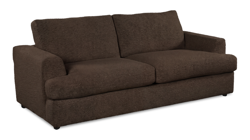 Sofa personnalisable Curve de Sofa Lab de 88 po fabriqué au Canada en tissu - Teddy Walnut