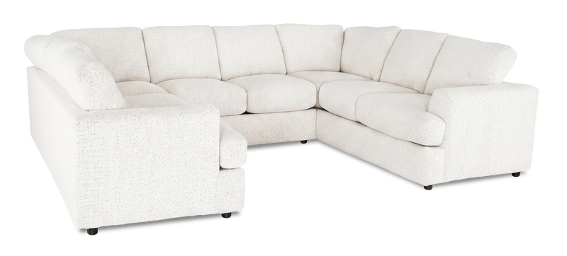 Sofa sectionnel en U personnalisable Curve de Sofa Lab fabriqué au Canada en tissu - Teddy Snow