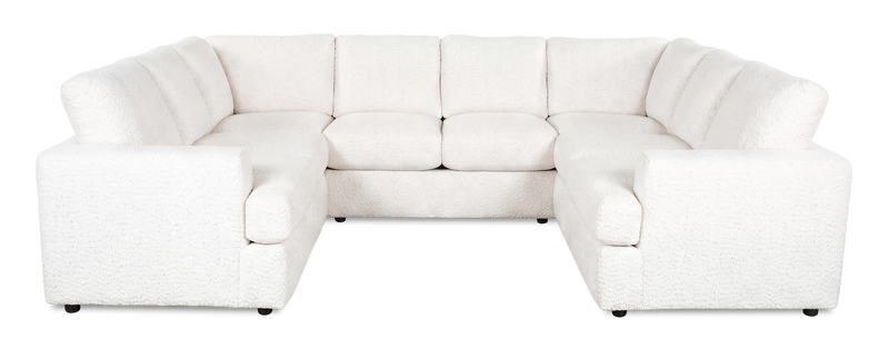 Sofa sectionnel en U personnalisable Curve de Sofa Lab fabriqué au Canada en tissu - Teddy Snow