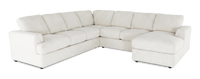  Sofa sectionnel de droite 4 pièces avec fauteuil long personnalisable Curve de Sofa Lab fabriqué au Canada en tissu - Teddy Snow