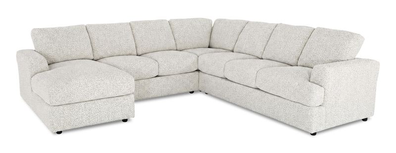 Sofa sectionnel de gauche 4 pièces avec fauteuil long personnalisable Curve de Sofa Lab fabriqué au Canada en tissu - Teddy Riverrock