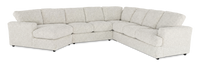  Sofa sectionnel de gauche 4 pièces avec fauteuil enveloppant personnalisable Curve de Sofa Lab fabriqué au Canada en tissu - Teddy Riverrock