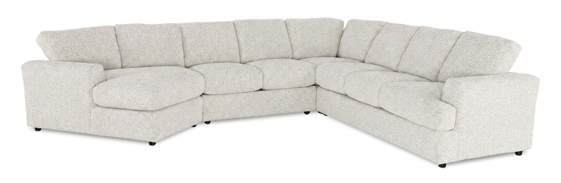 Sofa sectionnel de gauche 4 pièces avec fauteuil enveloppant personnalisable Curve de Sofa Lab fabriqué au Canada en tissu - Teddy Riverrock