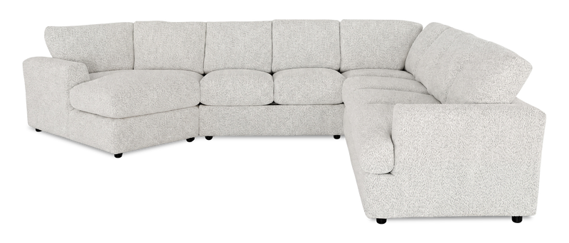 Sofa sectionnel de gauche 4 pièces avec fauteuil enveloppant personnalisable Curve de Sofa Lab fabriqué au Canada en tissu - Teddy Riverrock