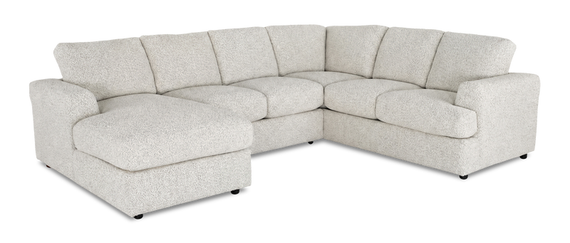 Sofa sectionnel de gauche 3 pièces avec fauteuil long personnalisable Curve de Sofa Lab fabriqué au Canada en tissu - Teddy Riverrock
