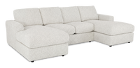 Sofa sectionnel avec deux fauteuils longs personnalisable Curve de Sofa Lab fabriqué au Canada en tissu - Teddy Riverrock