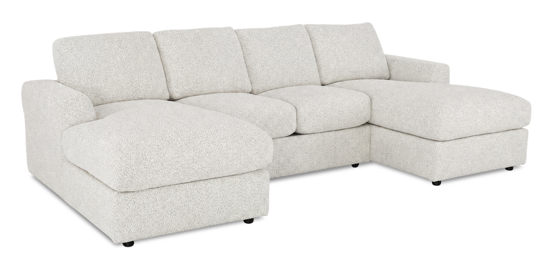 Sofa sectionnel avec deux fauteuils longs personnalisable Curve de Sofa Lab fabriqué au Canada en tissu - Teddy Riverrock