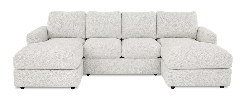 Sofa sectionnel avec deux fauteuils longs personnalisable Curve de Sofa Lab fabriqué au Canada en tissu - Teddy Riverrock