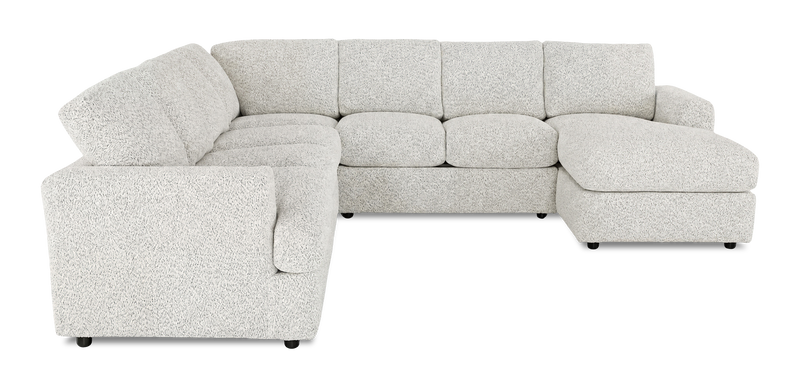 Sofa sectionnel de droite 4 pièces avec fauteuil long personnalisable Curve de Sofa Lab fabriqué au Canada en tissu - Teddy Riverrock