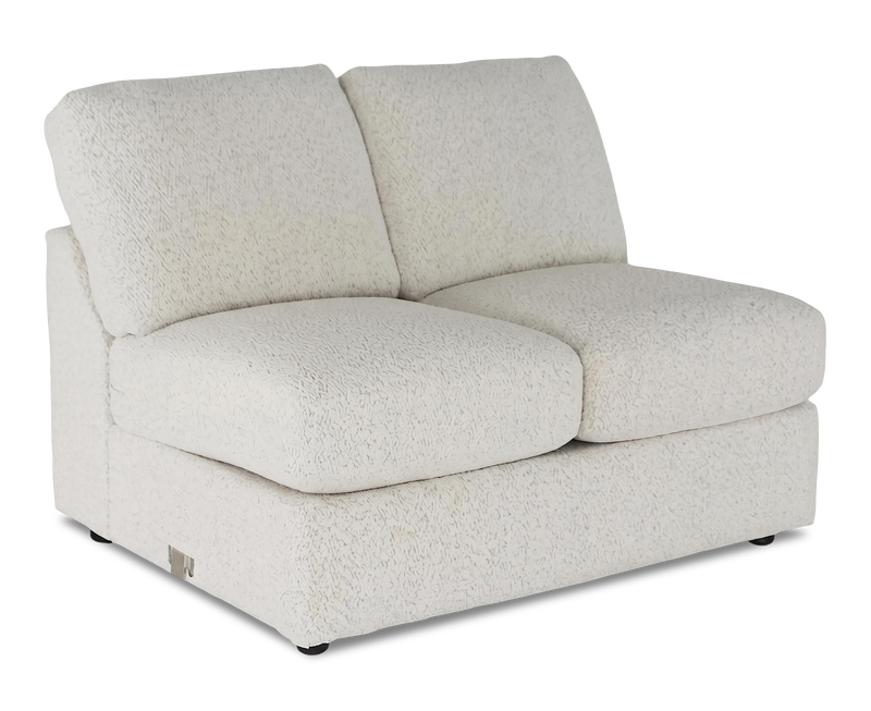 Causeuse sans accoudoirs personnalisable Curve de Sofa Lab de 47 po fabriquée au Canada en tissu Teddy - Teddy Snow