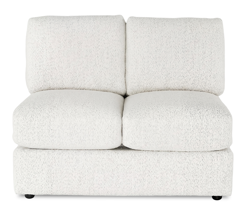 Causeuse sans accoudoirs personnalisable Curve de Sofa Lab de 47 po fabriquée au Canada en tissu Teddy - Teddy Snow