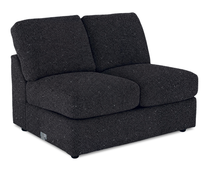 Causeuse sans accoudoirs personnalisable Curve de Sofa Lab de 47 po fabriquée au Canada en tissu Teddy - Teddy Raven