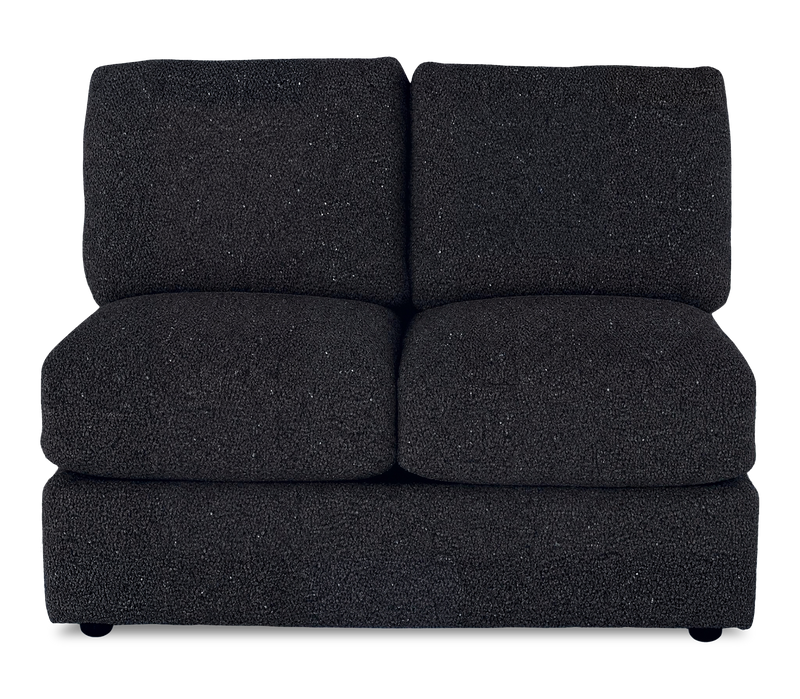 Causeuse sans accoudoirs personnalisable Curve de Sofa Lab de 47 po fabriquée au Canada en tissu Teddy - Teddy Raven