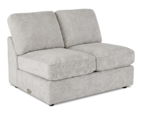  Causeuse sans accoudoirs personnalisable Curve de Sofa Lab de 47 po fabriquée au Canada en tissu Plush - Plush Oyster
