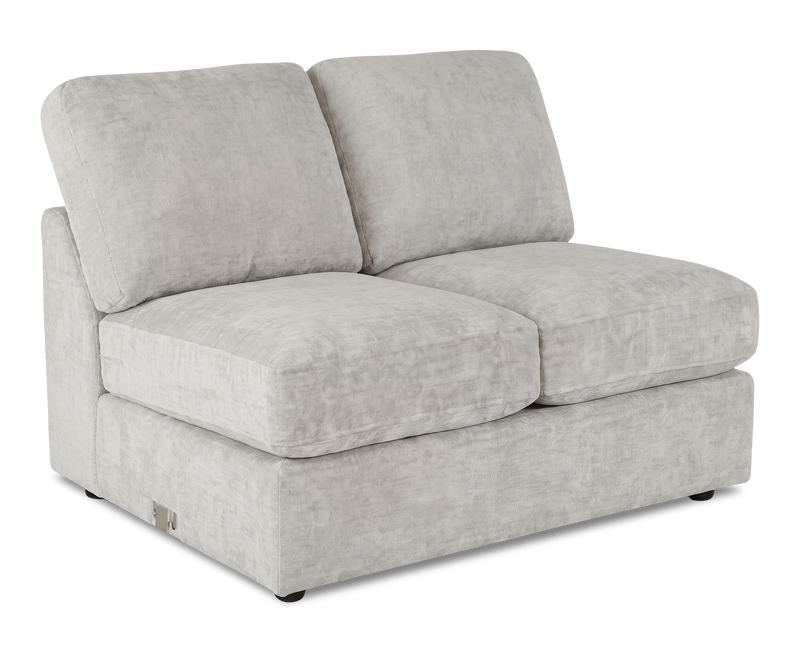 Causeuse sans accoudoirs personnalisable Curve de Sofa Lab de 47 po fabriquée au Canada en tissu Plush - Plush Oyster
