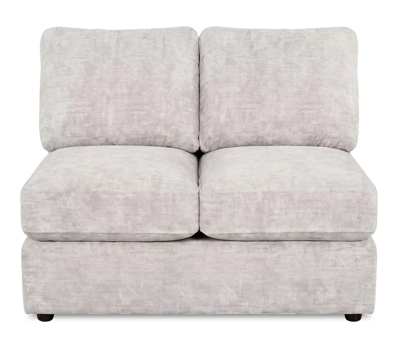 Causeuse sans accoudoirs personnalisable Curve de Sofa Lab de 47 po fabriquée au Canada en tissu Plush - Plush Oyster