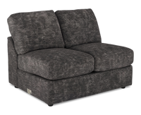  Causeuse sans accoudoirs personnalisable Curve de Sofa Lab de 47 po fabriquée au Canada en tissu Plush - Plush Charcoal