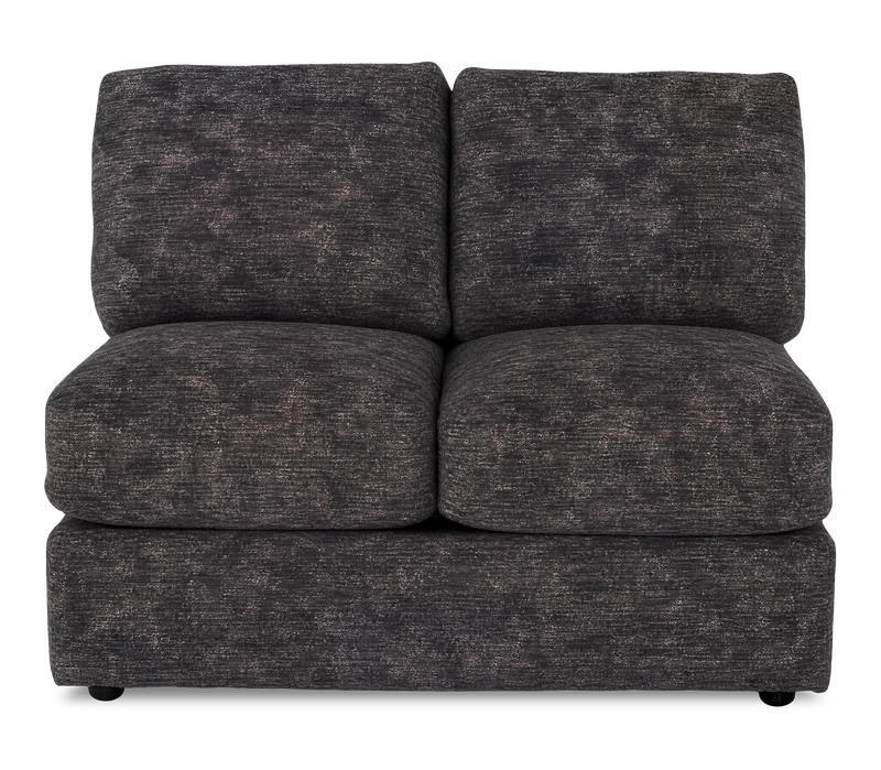 Causeuse sans accoudoirs personnalisable Curve de Sofa Lab de 47 po fabriquée au Canada en tissu Plush - Plush Charcoal