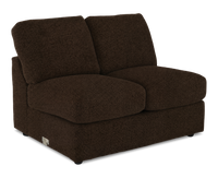 Causeuse sans accoudoirs personnalisable Curve de Sofa Lab de 47 po fabriquée au Canada en tissu Plush - Plush Chocolate