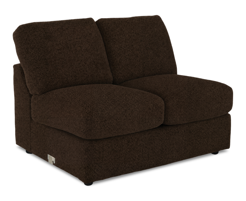 Causeuse sans accoudoirs personnalisable Curve de Sofa Lab de 47 po fabriquée au Canada en tissu Plush - Plush Chocolate